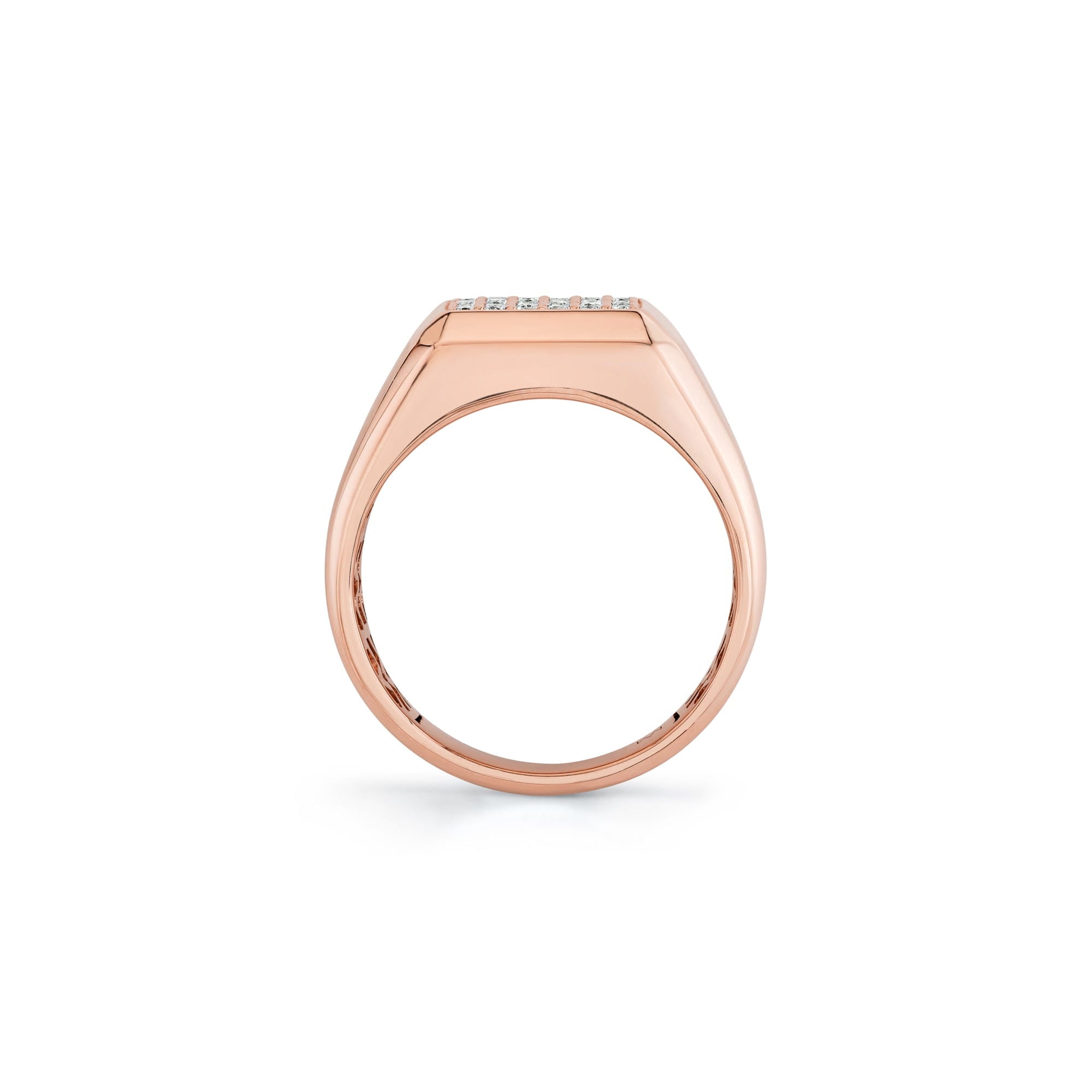 MICHAEL M Men's Mens Block Signet Ring with Pave