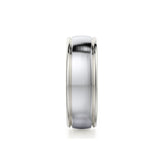 MICHAEL M Men's Platinum / 7 Men's Band MB106 Two-Tone MB-106P