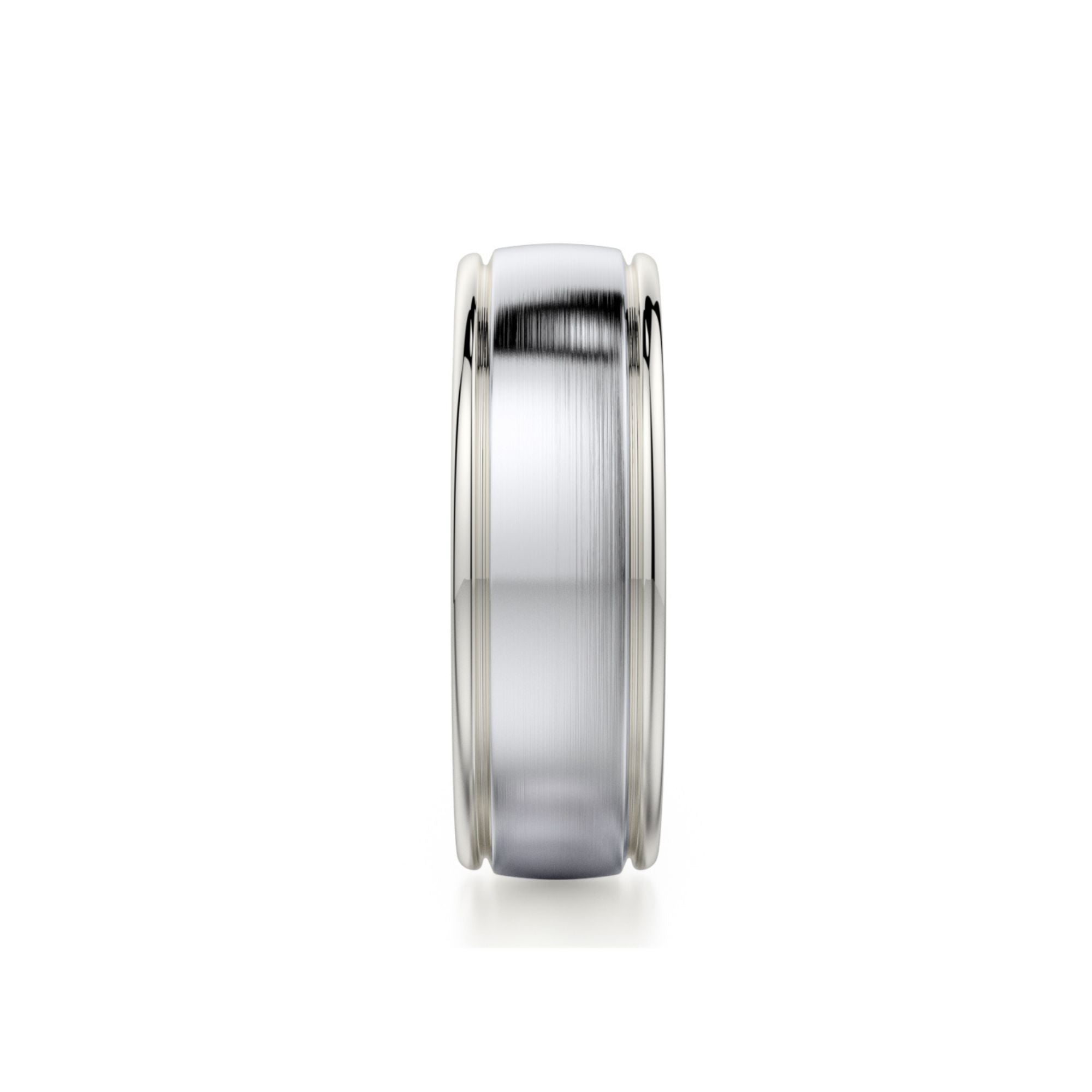 MICHAEL M Men's Platinum / 7 Men's Band MB106 Two-Tone MB-106P