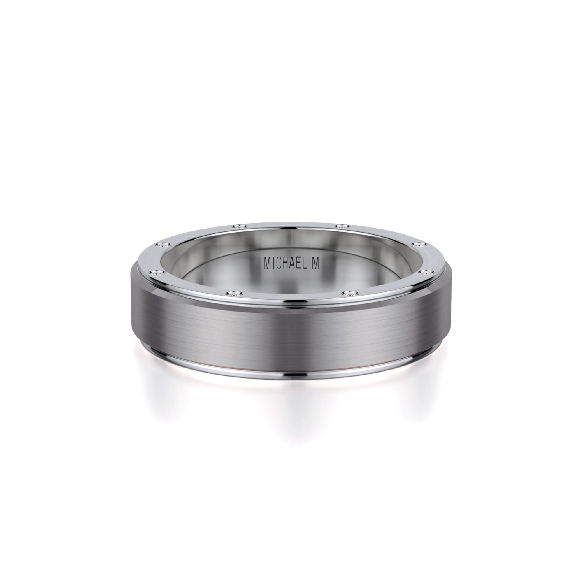 MICHAEL M Men's Platinum/ Titanium / 7 Men's Band MB116 MB-116P