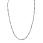 MICHAEL M Men's Silver 6.5mm Silver Men's Cuban Chain Necklace S-MC201