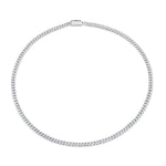 MICHAEL M Men's Silver 6.5mm Silver Men's Cuban Chain Necklace S-MC201