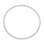 MICHAEL M Men's Silver 6.5mm Silver Men's Cuban Chain Necklace S-MC201