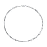 MICHAEL M Men's Silver 6.5mm Silver Men's Cuban Chain Necklace S-MC201