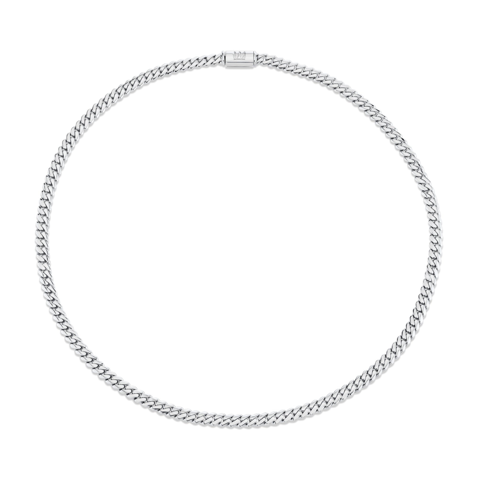 MICHAEL M Men's Silver 6.5mm Silver Men's Cuban Chain Necklace S-MC201