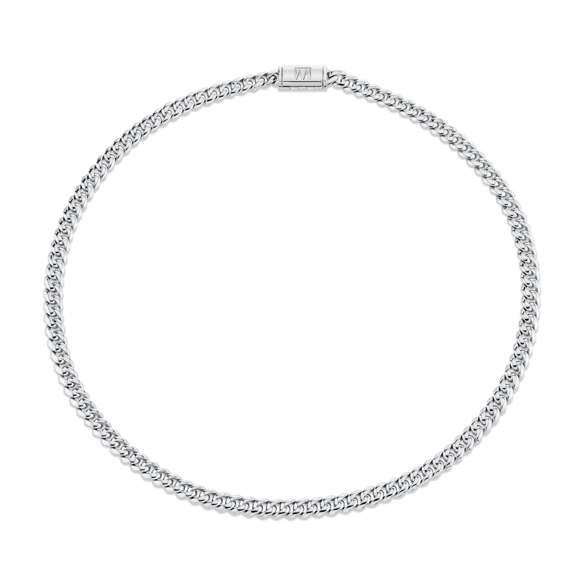 MICHAEL M Men's Silver 8mm Silver Men's Cuban Chain Necklace