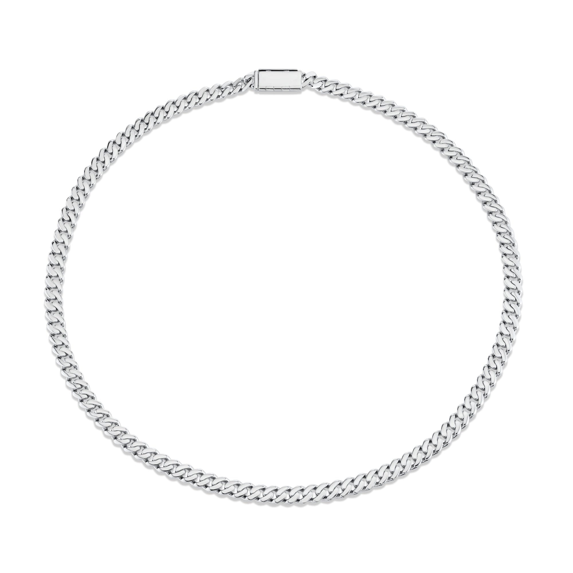 MICHAEL M Men's Silver 8mm Silver Men's Cuban Chain Necklace