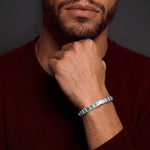 MICHAEL M Men's Silver Men's Block Bracelet
