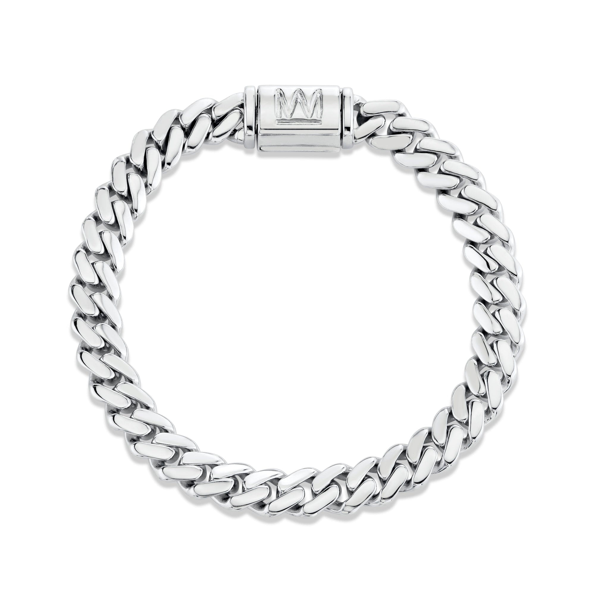 MICHAEL M Men's Silver / Small: 7.5" 6.5mm Silver Men's Cuban Chain Bracelet