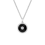 MICHAEL M Necklace 14k White Gold / Black Chroma Bullseye Pendant P488BK