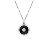 MICHAEL M Necklace 14k White Gold / Black Chroma Bullseye Pendant P488BK