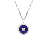 MICHAEL M Necklace 14k White Gold / Blue Chroma Bullseye Pendant P488BL