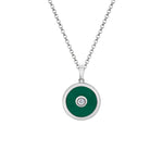 MICHAEL M Necklace 14k White Gold / Green Chroma Bullseye Pendant P488GR