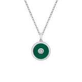 MICHAEL M Necklace 14k White Gold / Green Chroma Bullseye Pendant P488GR