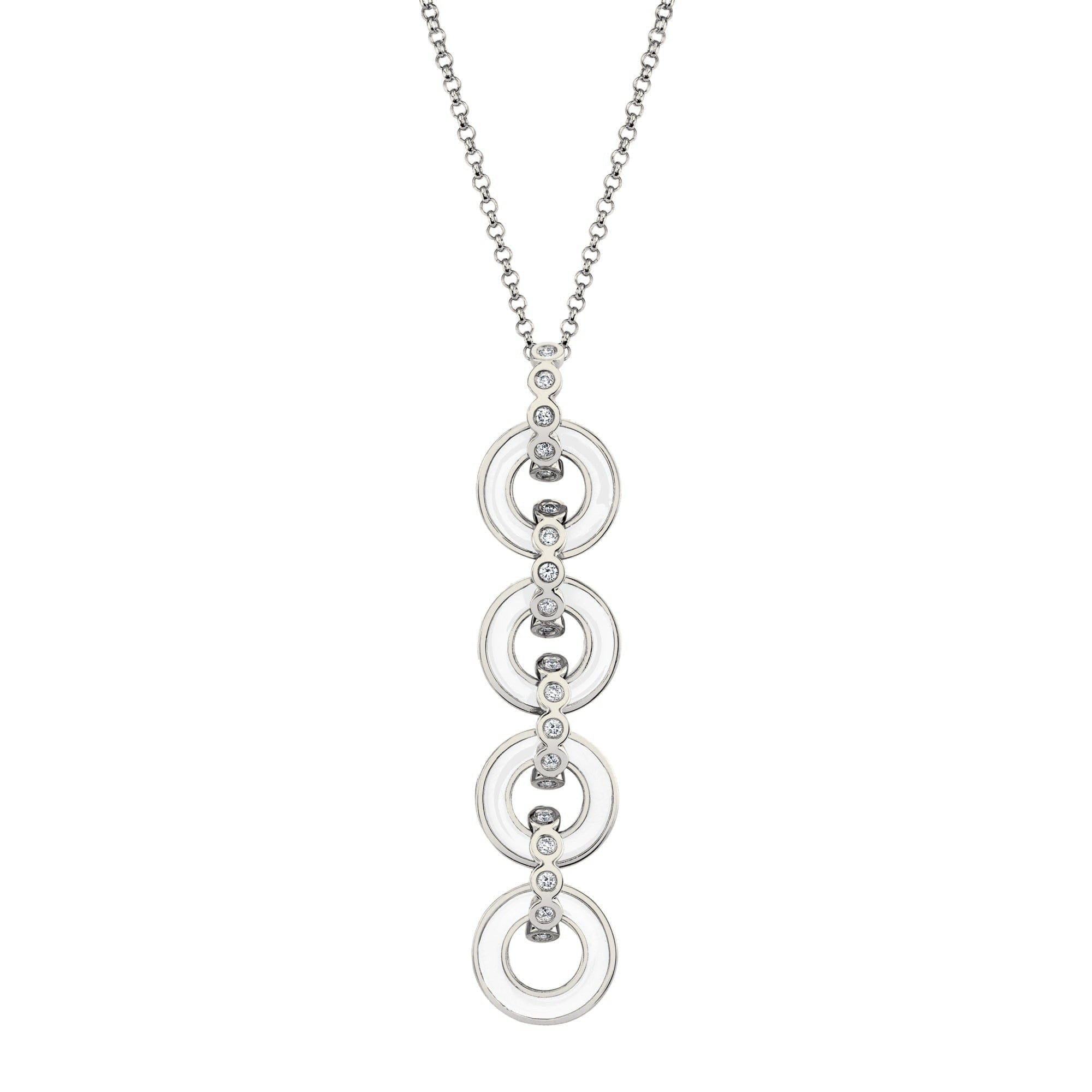 MICHAEL M Necklace 14k White Gold / White Chroma Arch Drop Pendant P494WH