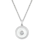 MICHAEL M Necklace 14k White Gold / White Chroma Bullseye Pendant P488WH