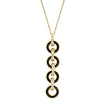 MICHAEL M Necklace 14k Yellow Gold / Black Chroma Arch Drop Pendant P494