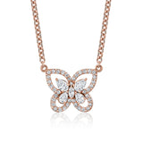 MICHAEL M Necklace 18K Rose Gold Montage Framed Butterfly Necklace P418