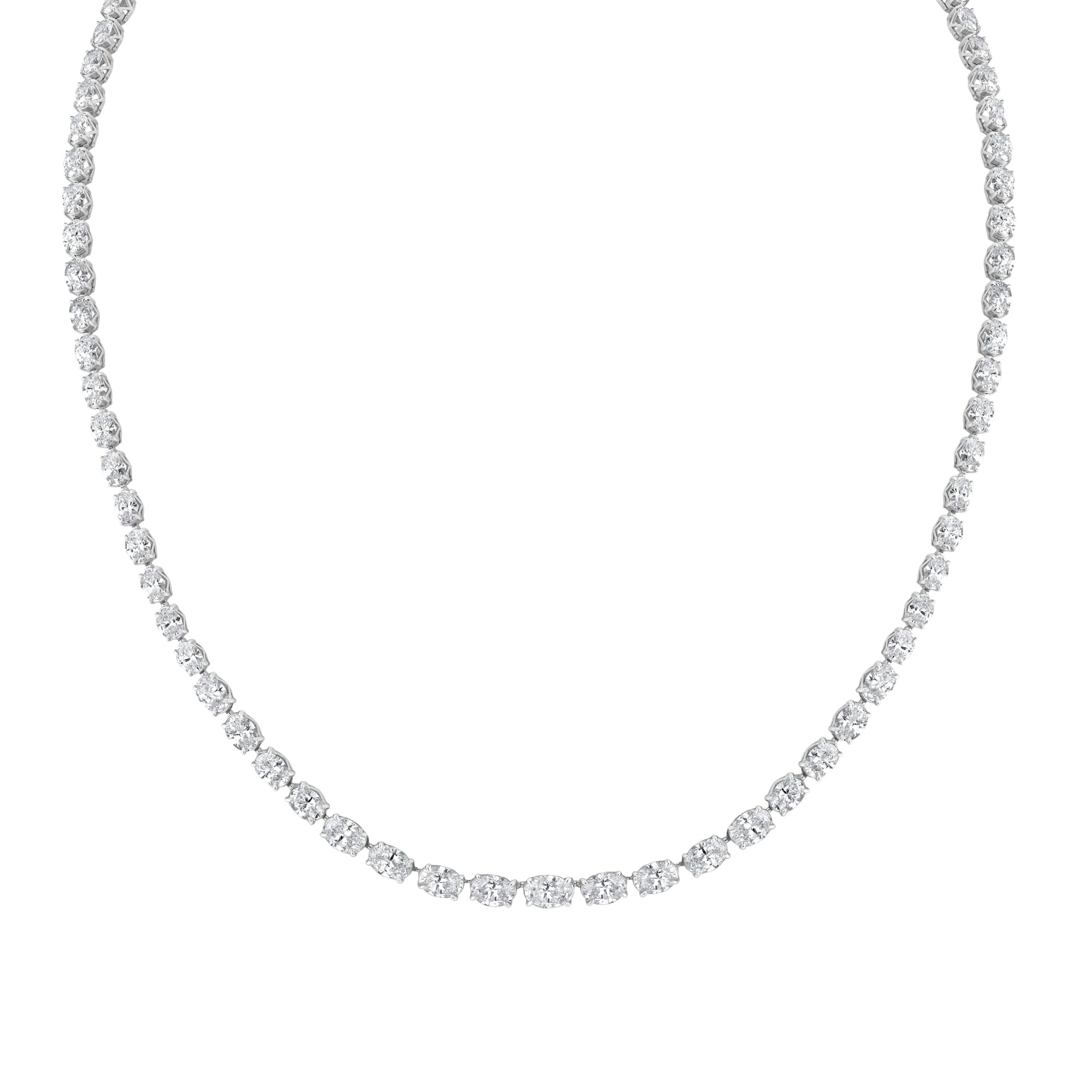 MICHAEL M Necklace 18K White Gold Meksian Oval Riviera Necklace CN378