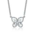 MICHAEL M Necklace 18K White Gold Montage Framed Butterfly Necklace P418