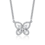 MICHAEL M Necklace 18K White Gold Montage Framed Butterfly Necklace P418