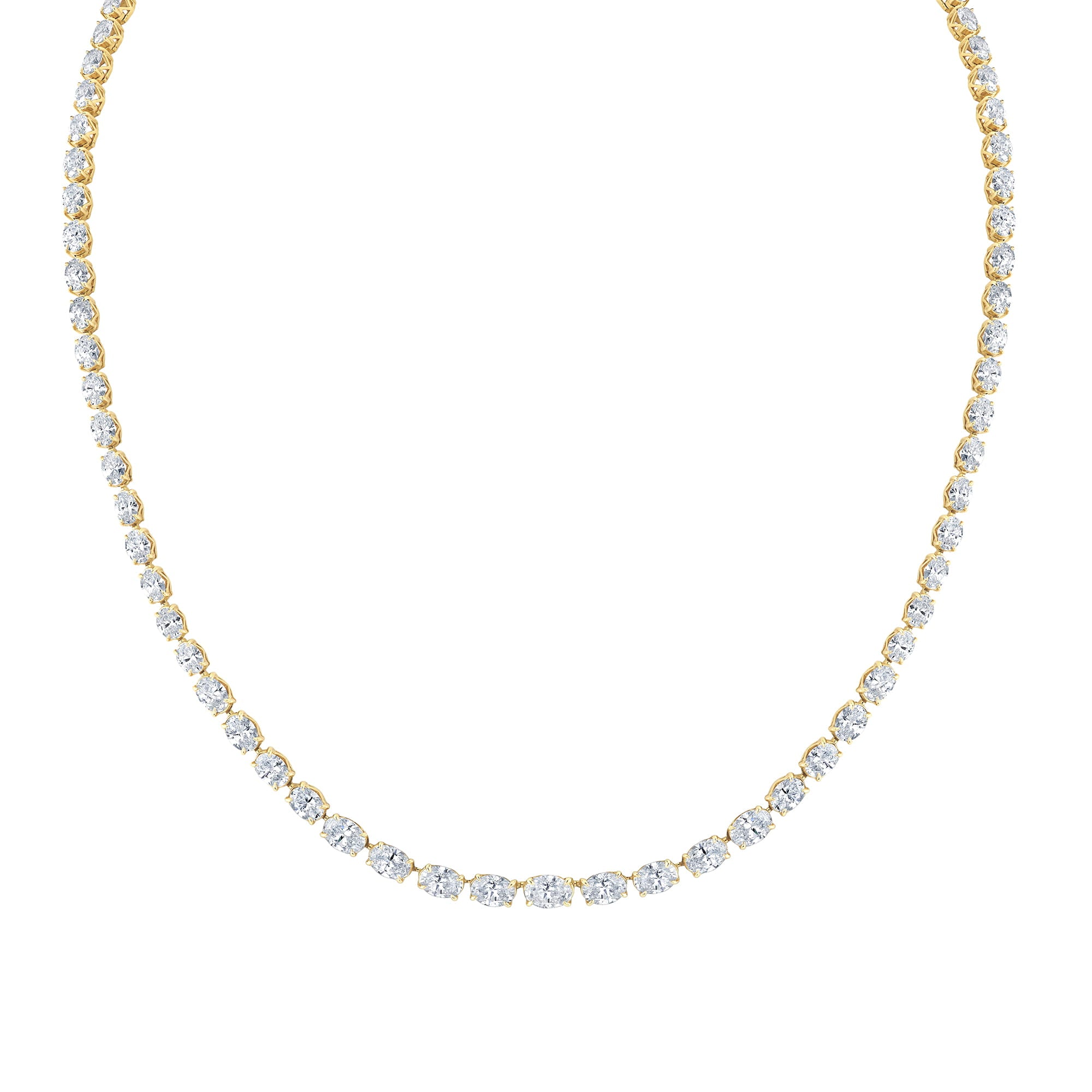 MICHAEL M Necklace 18K Yellow Gold Meksian Oval Riviera Necklace CN378