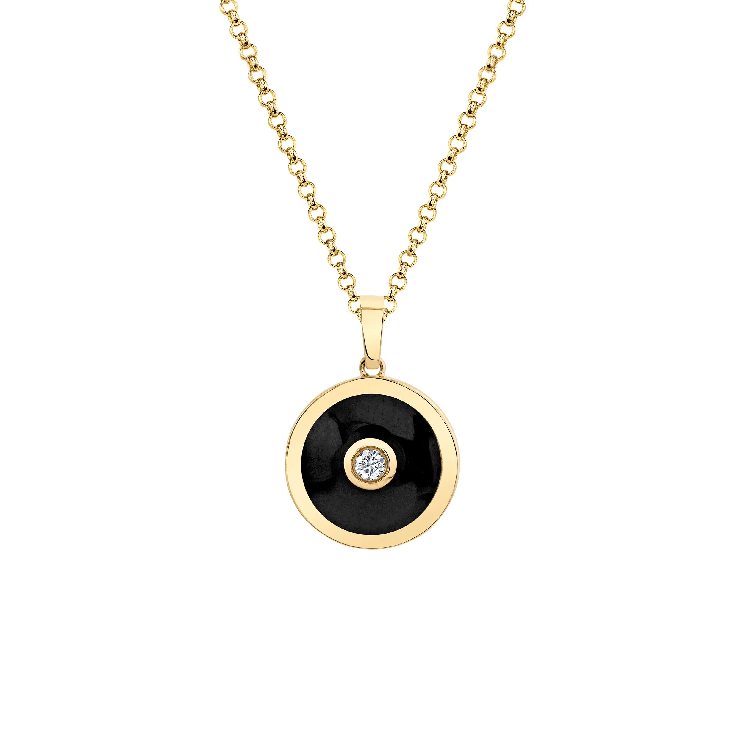 MICHAEL M Necklace Black Chroma Bullseye Pendant