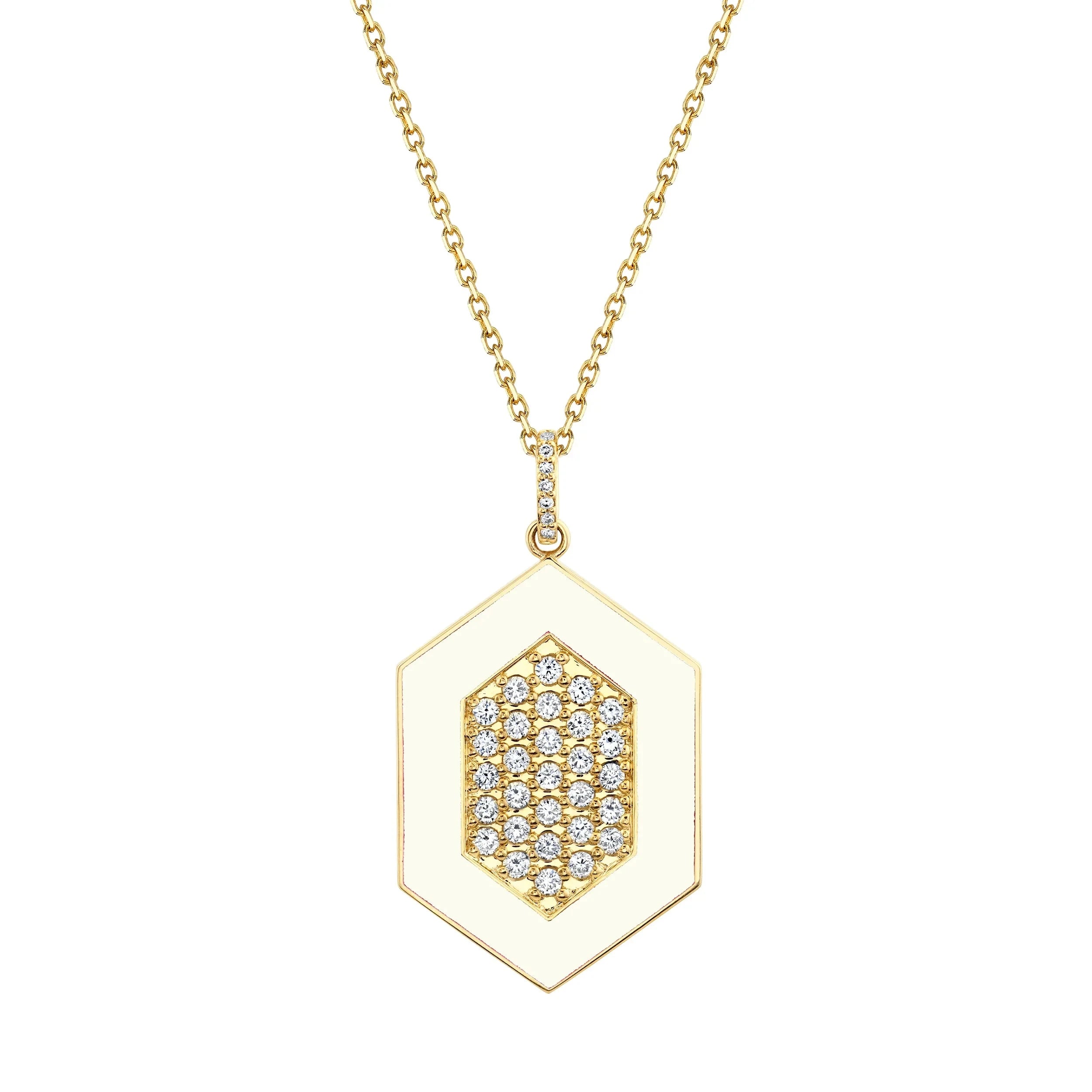 MICHAEL M Necklace Chroma Pavé Hexagon Pendant
