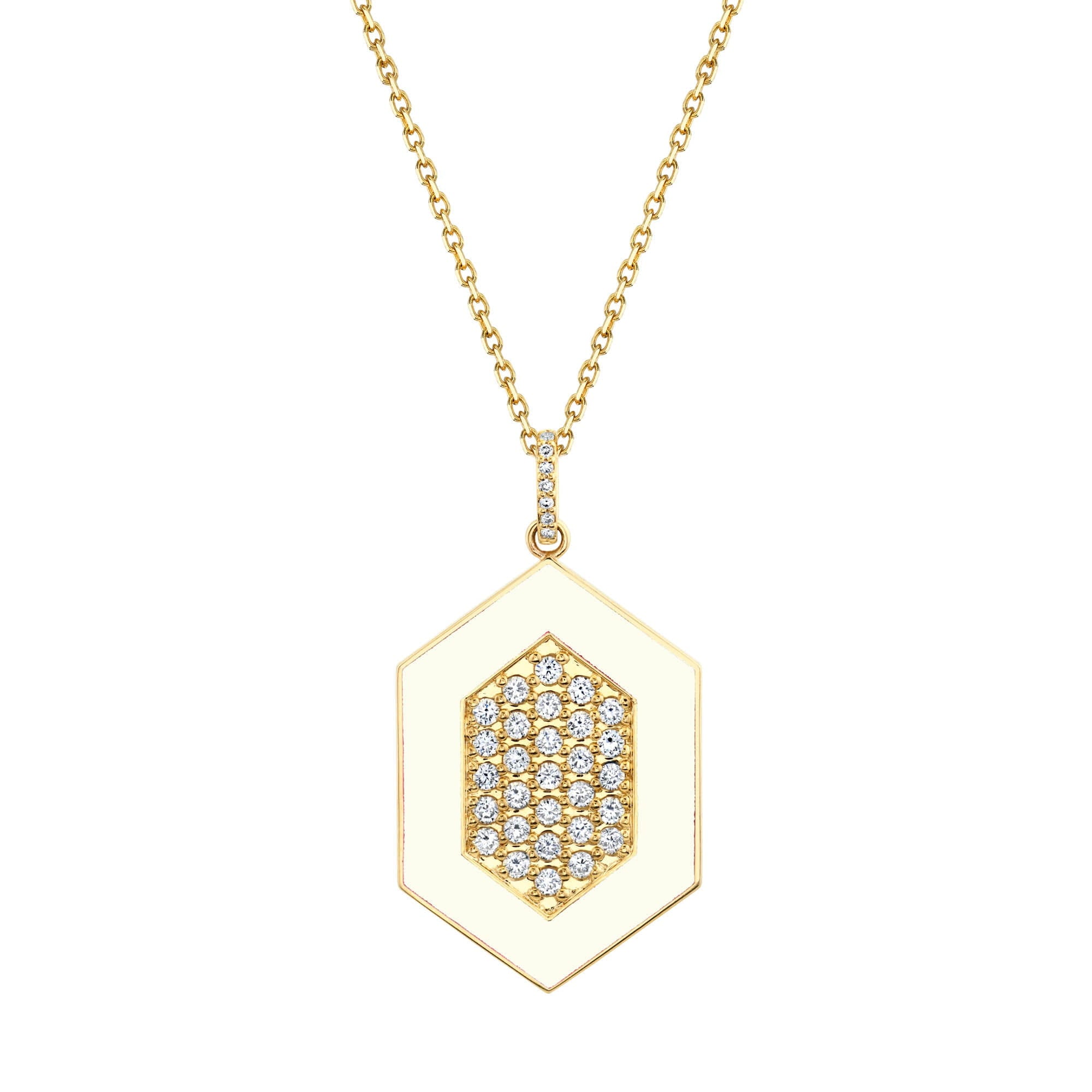 MICHAEL M Necklace Chroma Pavé Hexagon Pendant