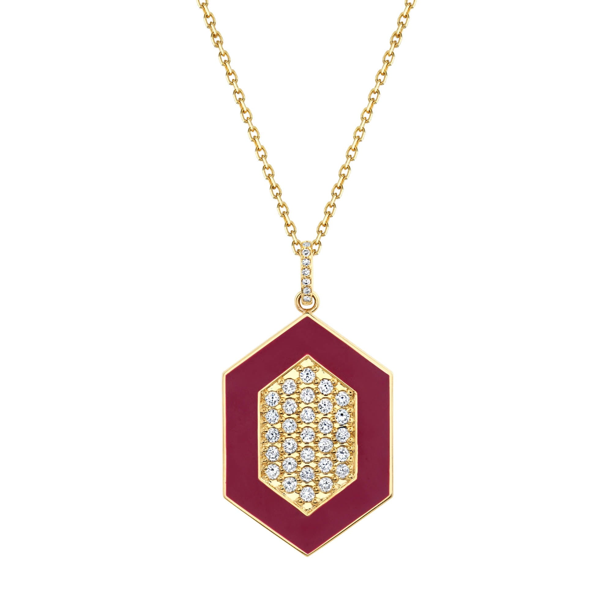 MICHAEL M Necklace Chroma Pavé Hexagon Pendant