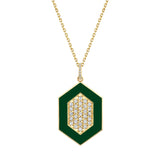MICHAEL M Necklace Chroma Pavé Hexagon Pendant