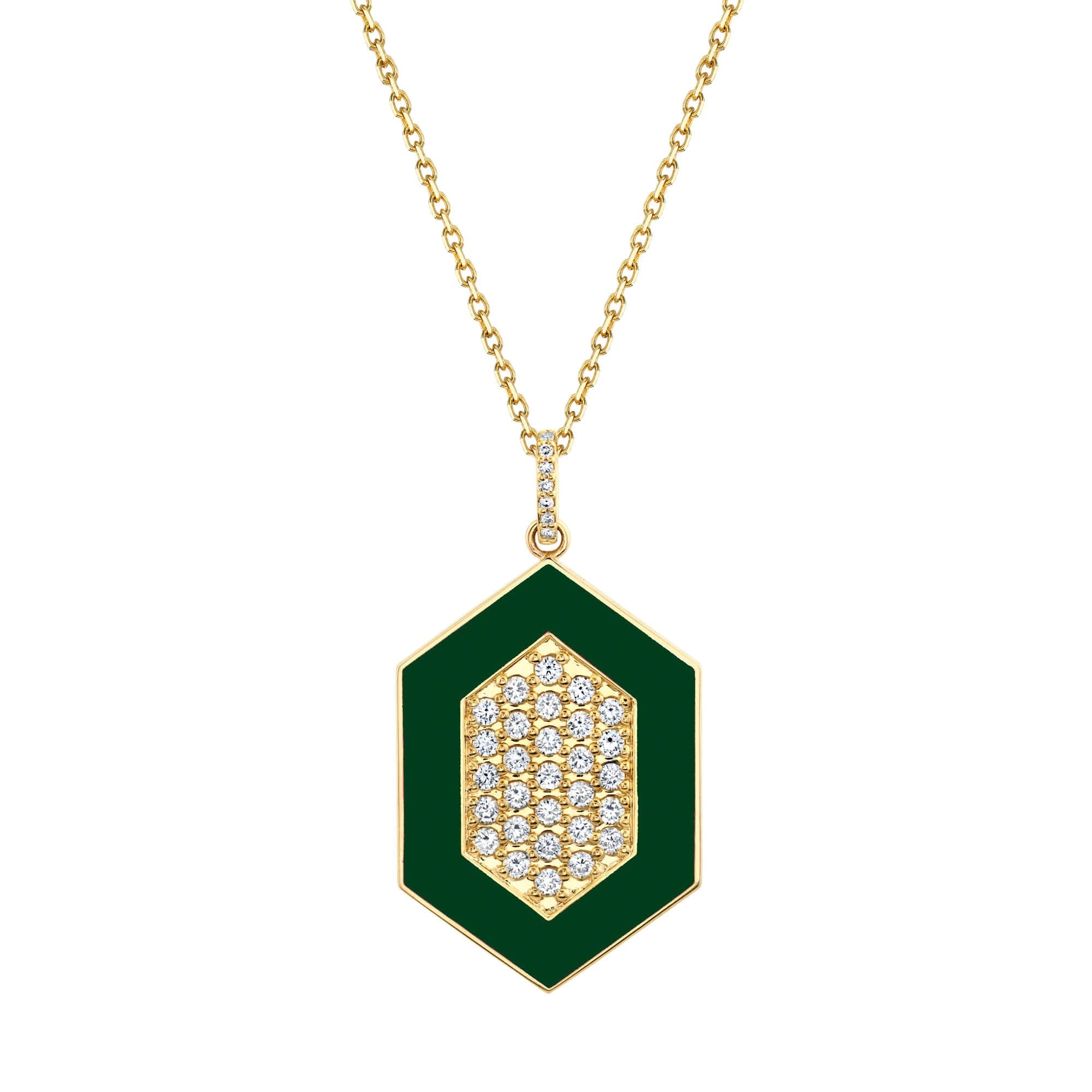 MICHAEL M Necklace Chroma Pavé Hexagon Pendant