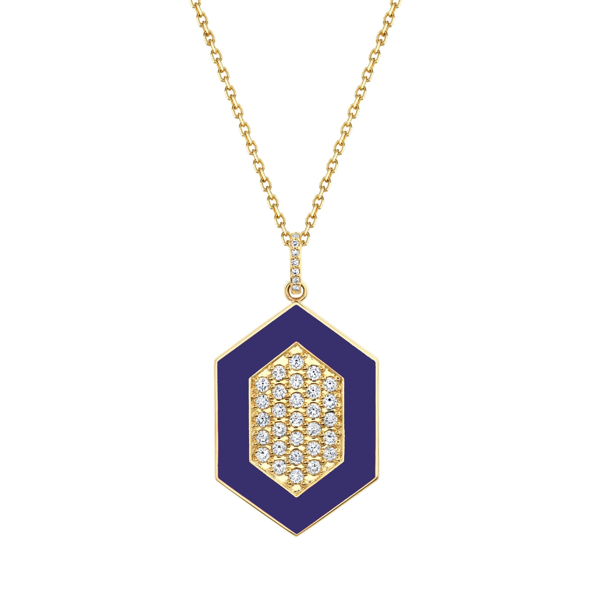 MICHAEL M Necklace Chroma Pavé Hexagon Pendant