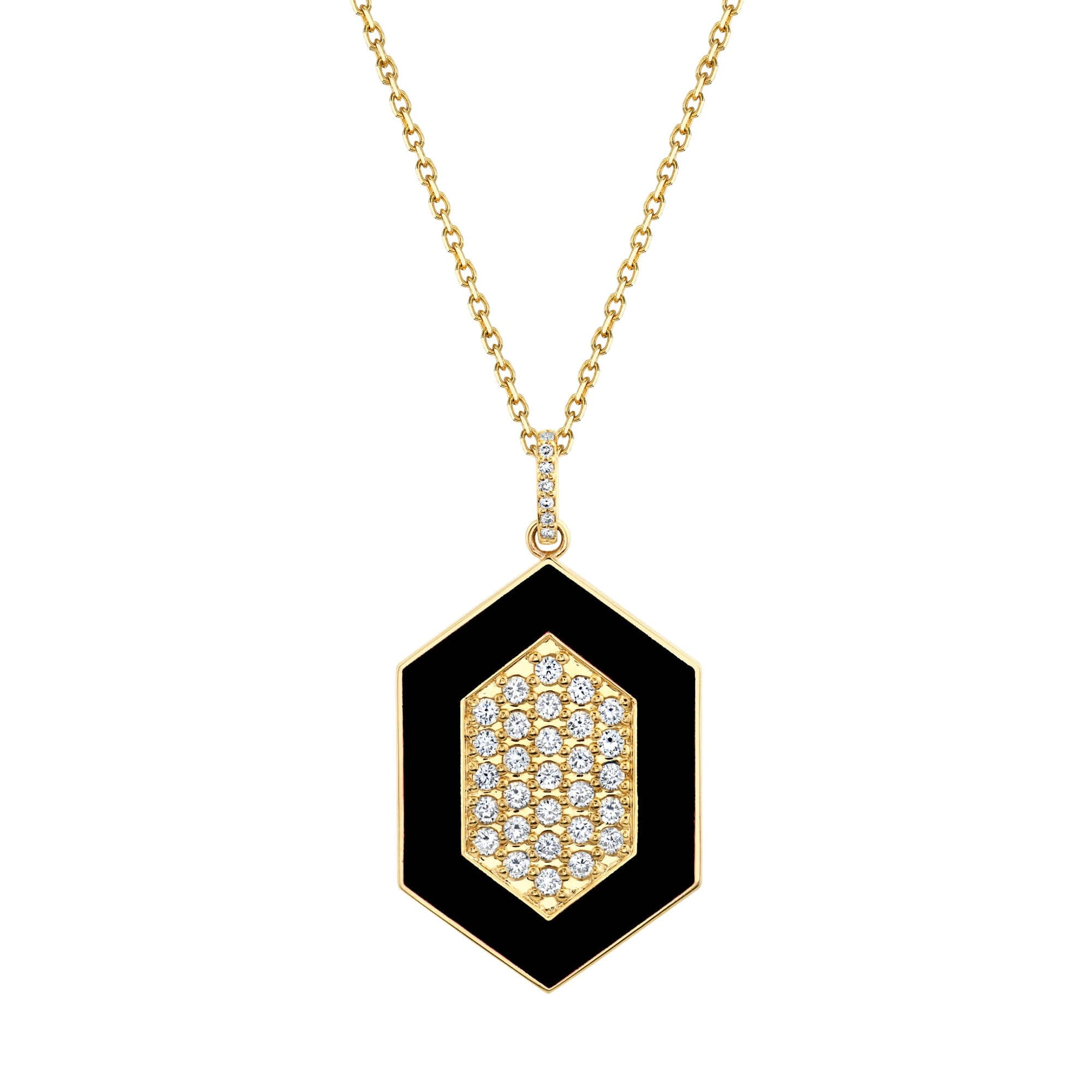 MICHAEL M Necklace Chroma Pavé Hexagon Pendant