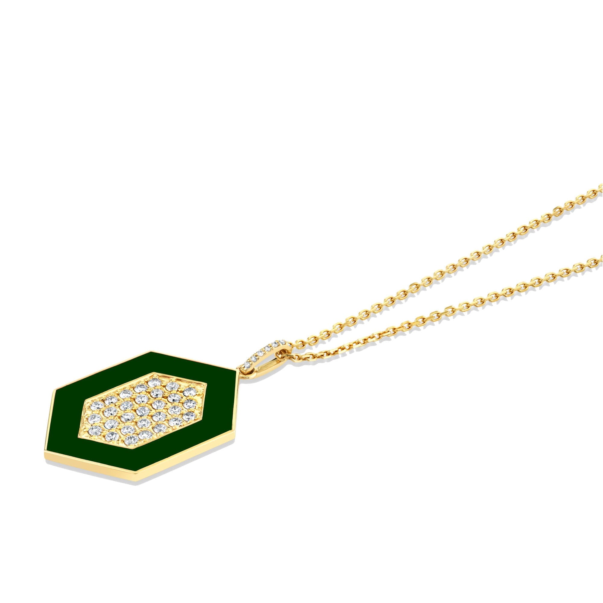 MICHAEL M Necklace Chroma Pavé Hexagon Pendant