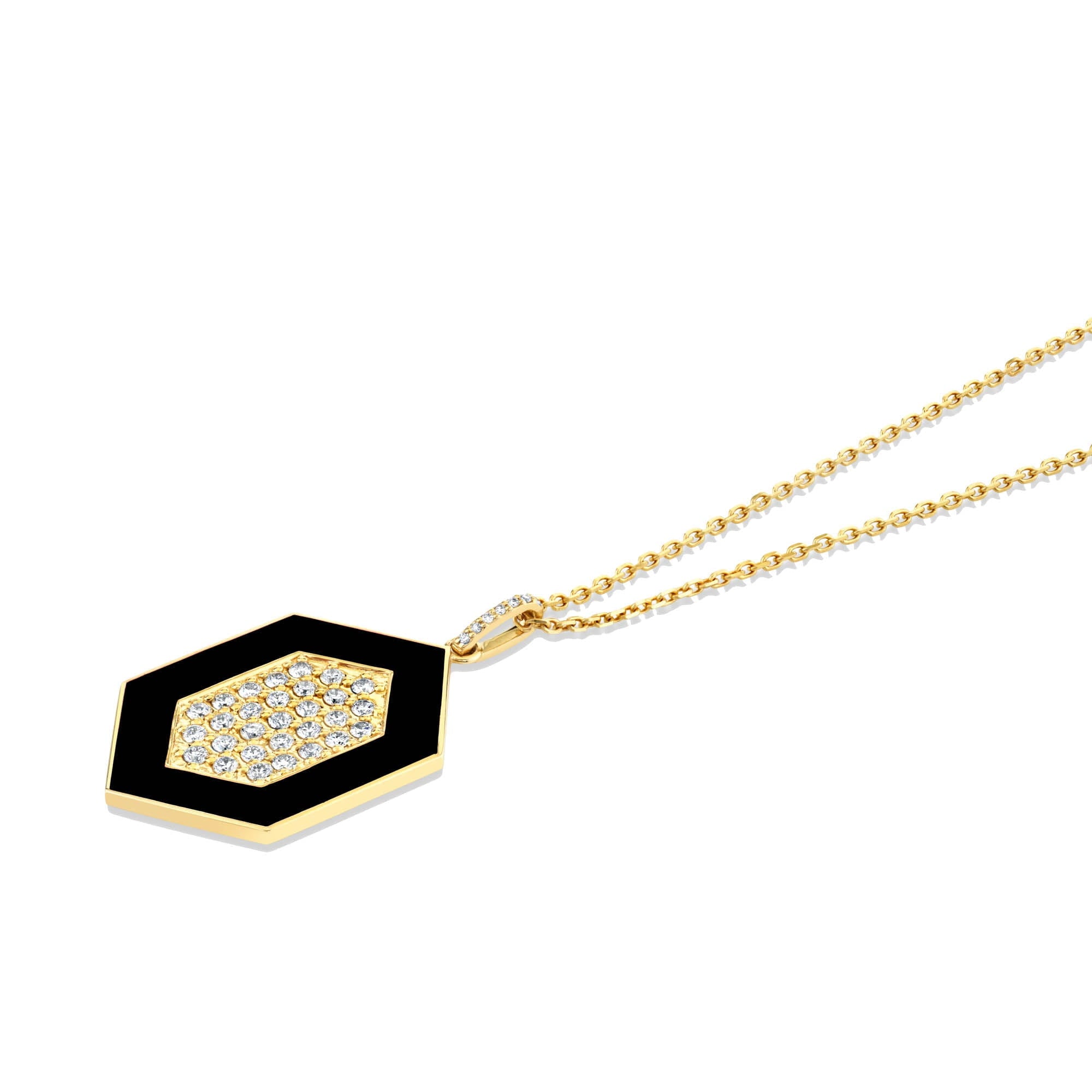 MICHAEL M Necklace Chroma Pavé Hexagon Pendant