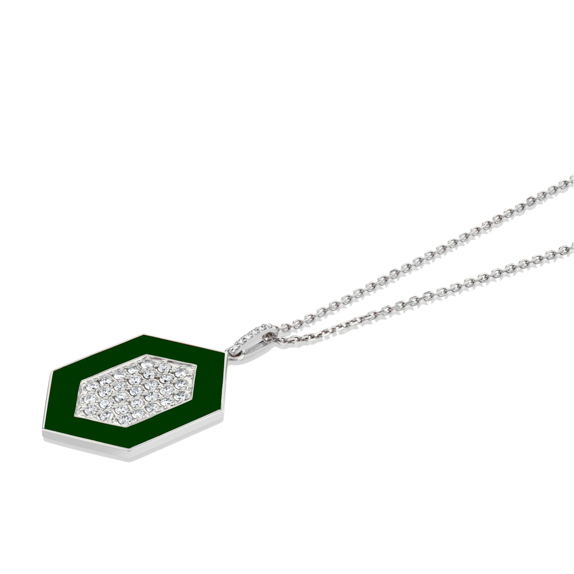 MICHAEL M Necklace Chroma Pavé Hexagon Pendant
