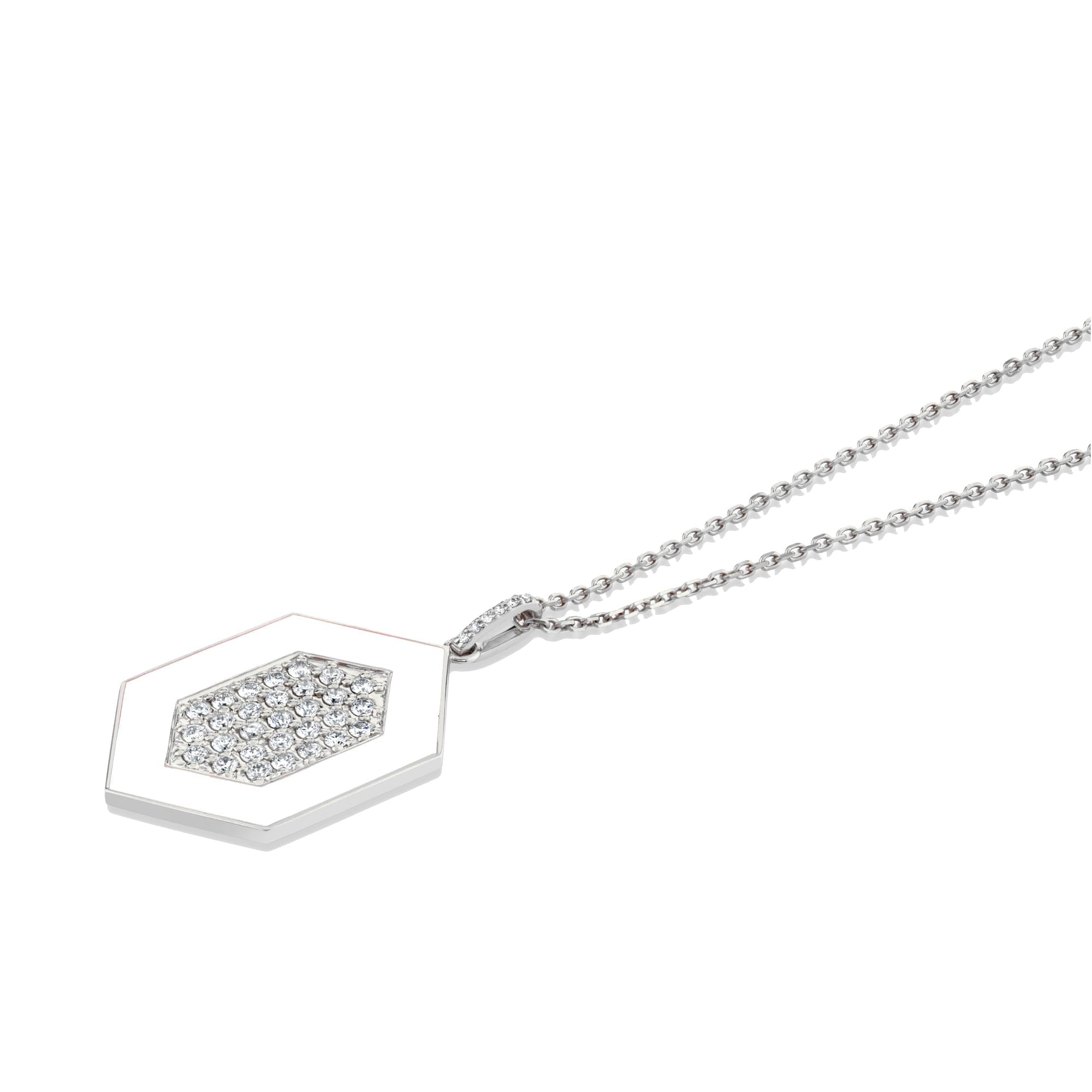 MICHAEL M Necklace Chroma Pavé Hexagon Pendant