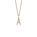 MICHAEL M Necklaces 14K Rose Gold / A Diamond Initial Pendant P141A