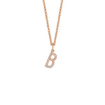 MICHAEL M Necklaces 14K Rose Gold / B Diamond Initial Pendant P141B