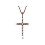 MICHAEL M Necklaces 14K Rose Gold Box Diamond Cross Pendant MP232