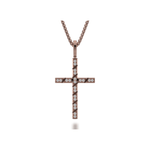 MICHAEL M Necklaces 14K Rose Gold Box Diamond Cross Pendant MP232RG