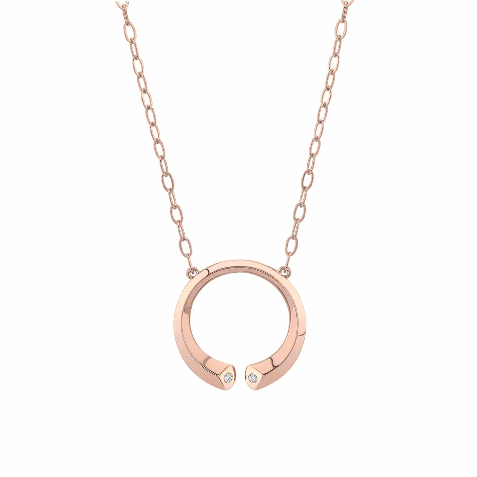 MICHAEL M Necklaces 14K Rose Gold Carve Knife Edge Necklace