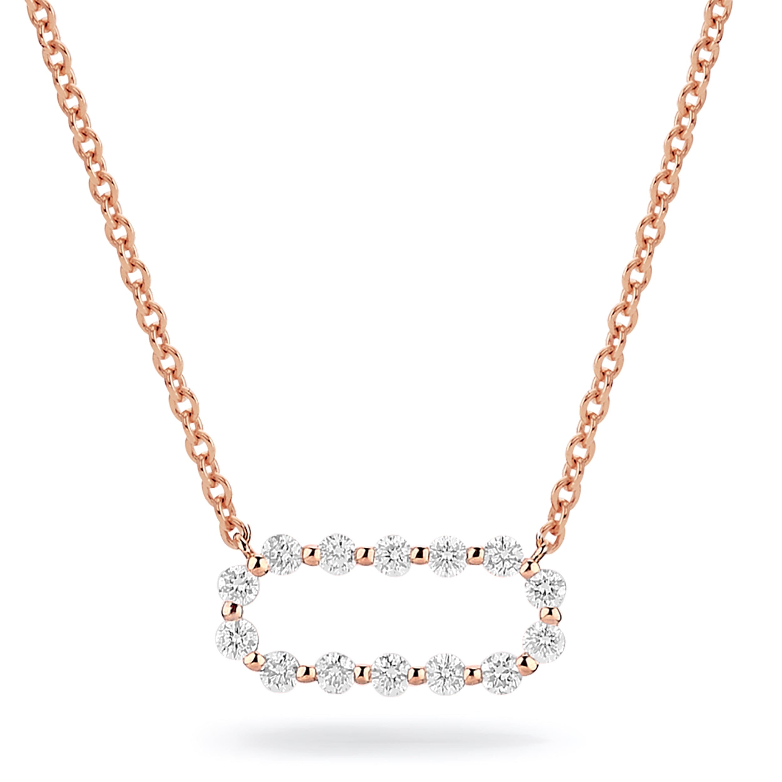 MICHAEL M Necklaces 14K Rose Gold Cloud Pavé Link Necklace CN388