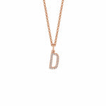 MICHAEL M Necklaces 14K Rose Gold / D Diamond Initial Pendant P141D