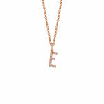 MICHAEL M Necklaces 14K Rose Gold / E Diamond Initial Pendant P141E