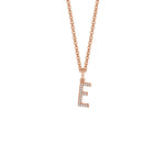 MICHAEL M Necklaces 14K Rose Gold / E Diamond Initial Pendant P141E