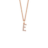 MICHAEL M Necklaces 14K Rose Gold / E Diamond Initial Pendant P141E