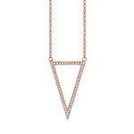 MICHAEL M Necklaces 14K Rose Gold Geometric Triangle Diamond Pendant P226RG