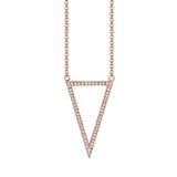 MICHAEL M Necklaces 14K Rose Gold Geometric Triangle Diamond Pendant P226RG